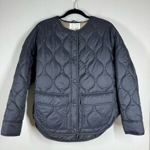 Offline By Aerie Black Quilted Jacket Puffer Barn Chore Coat Oversized Size XS